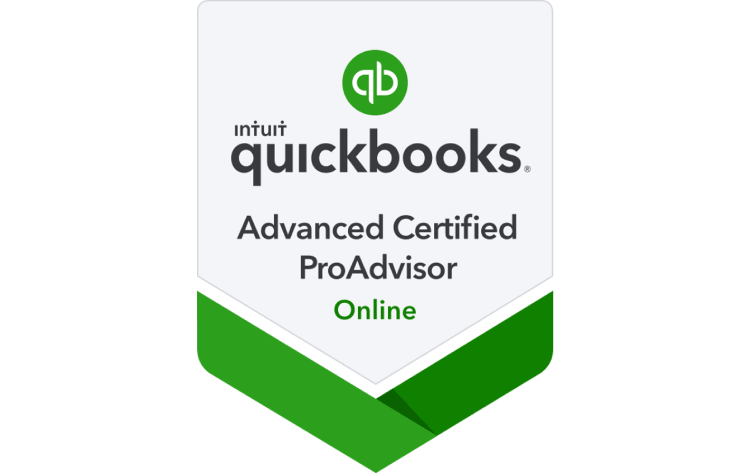 A badge that says advanced certified proadvisor online.
