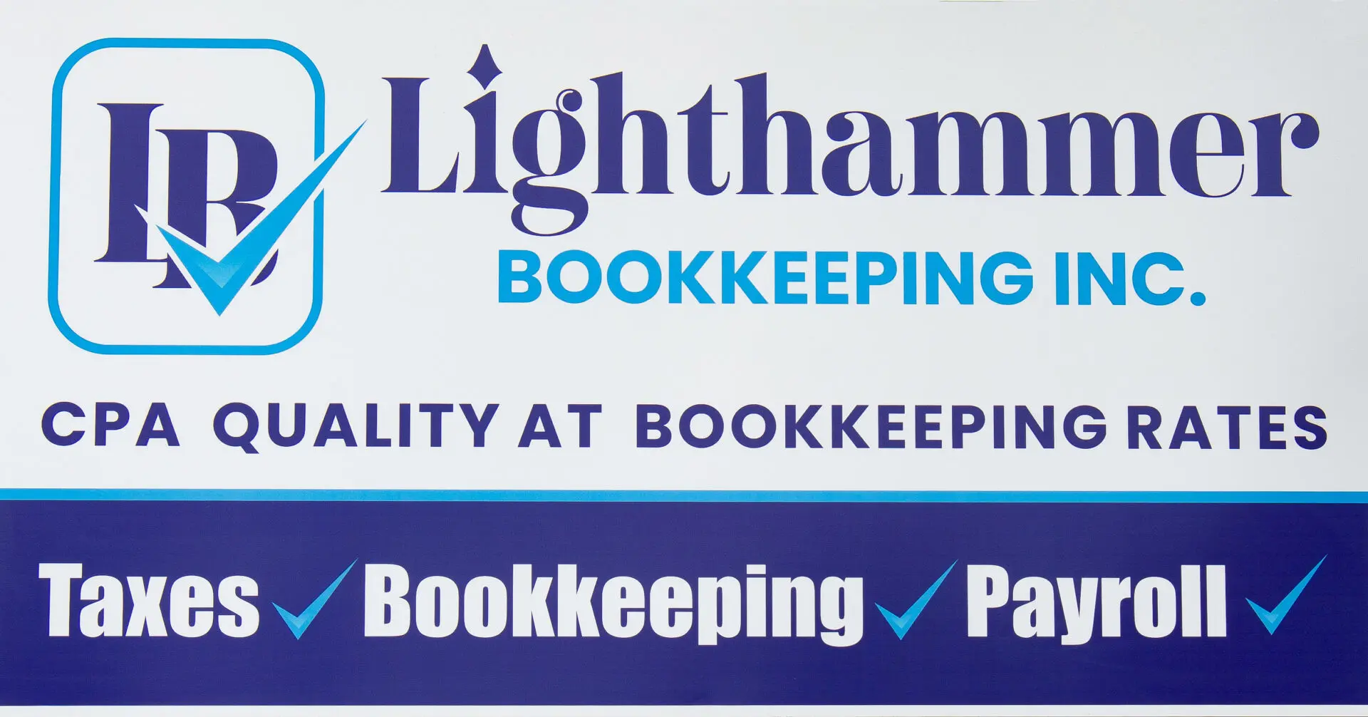 A bookkeeping company logo and sign.