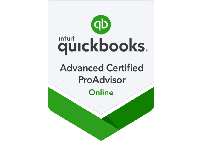 A badge that says advanced certified proadvisor online.